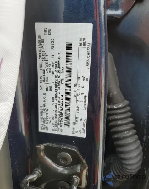 2020 Ford F150 Supercrew из США, поврежденный, VIN 1FTEW1EP1LFC57184